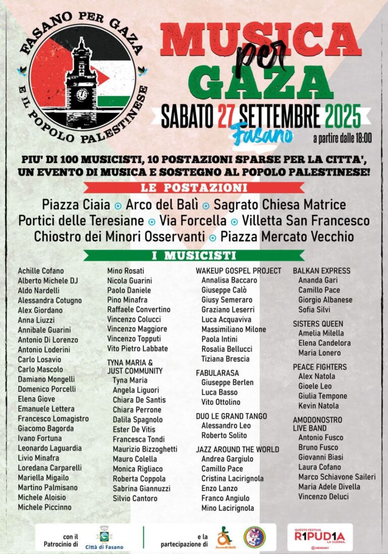 Fasano Suona per Gaza - Osservatorio Fasano
