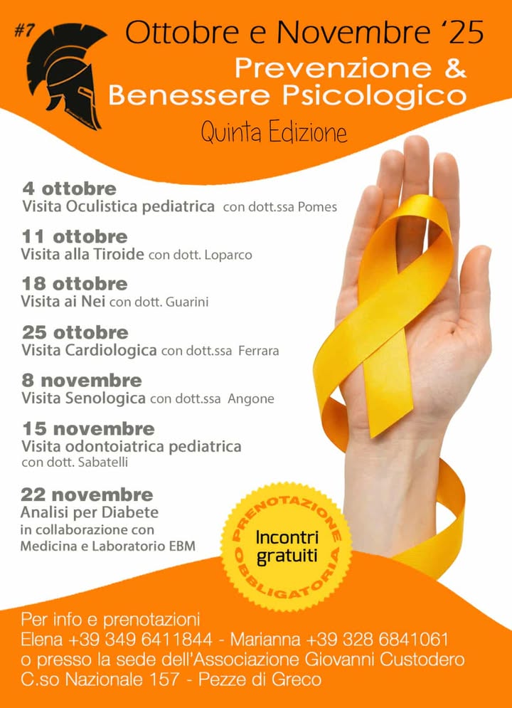 Al via la 5ª edizione di “Curiamo… Prevenendo” Al via la 5ª edizione di "Curiamo... Prevenendo" - Osservatorio Fasano