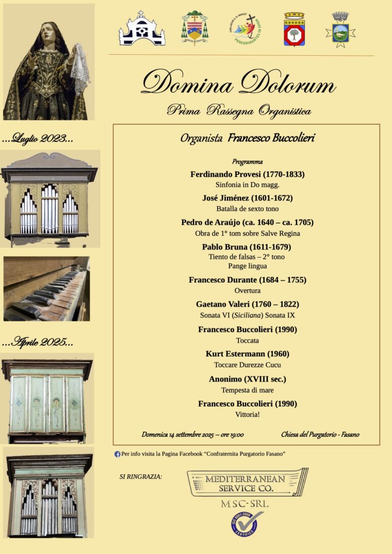 Concerti d’organo alla chiesa del Purgatorio - Osservatorio Fasano
