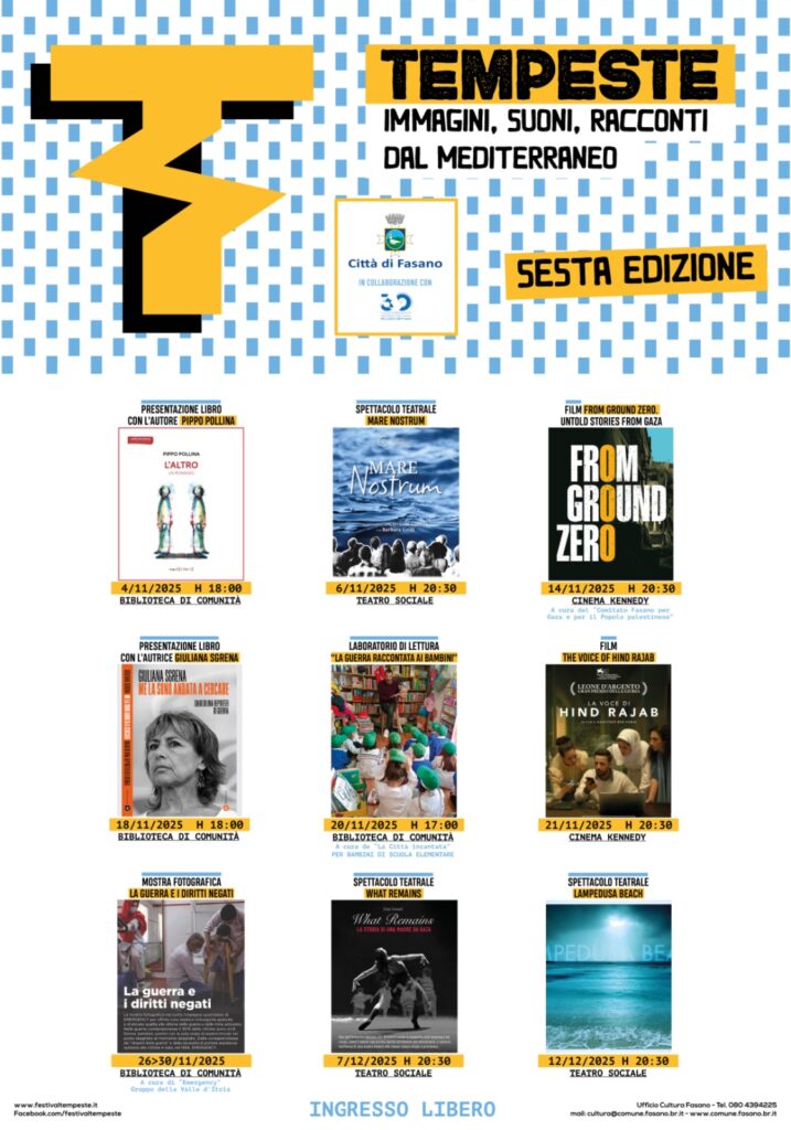 Al via la 6ª edizione del Festival "Tempeste: Immagini, Suoni, Racconti dal Mediterraneo" - Osservatorio Fasano