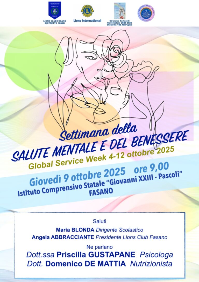 Mente e Corpo in primo piano: l'Incontro del Lions Club Fasano per il benessere degli studenti - Osservatorio Fasano