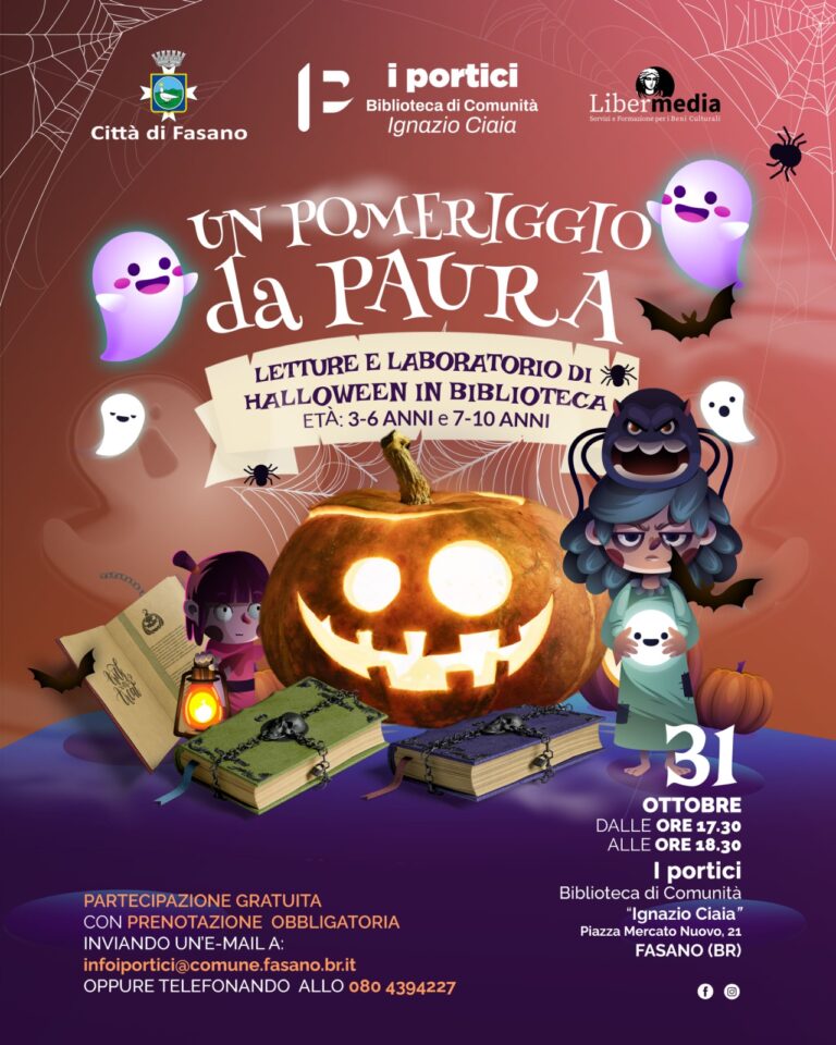 “Un pomeriggio da Paura”: letture e laboratorio di Halloween in Biblioteca - Osservatorio Fasano