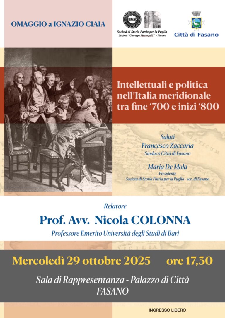 Omaggio a Ignazio Ciaia nell'anniversario della morte - Osservatorio Fasano