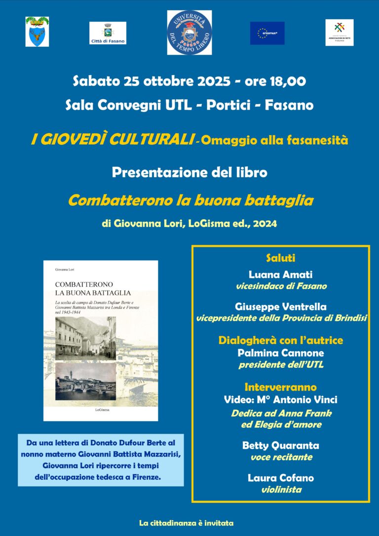 L’UTL omaggia il patriota fasanese G. B. Mazzarisi - Osservatorio Fasano