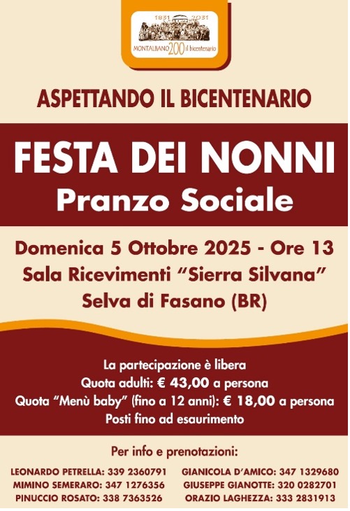 Montalbano festeggia i nonni e i 200 anni del paese: mercatino, musica e tradizioni - Osservatorio Fasano