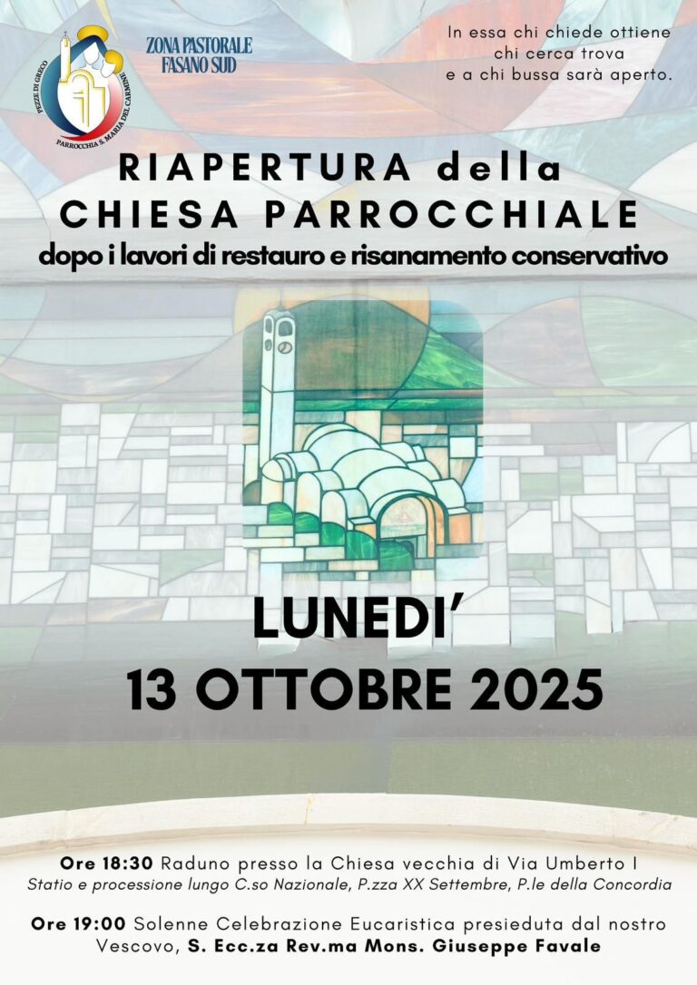 La Chiesa Parrocchiale di Pezze di Greco riapre le porte dopo i lavori - Osservatorio Fasano