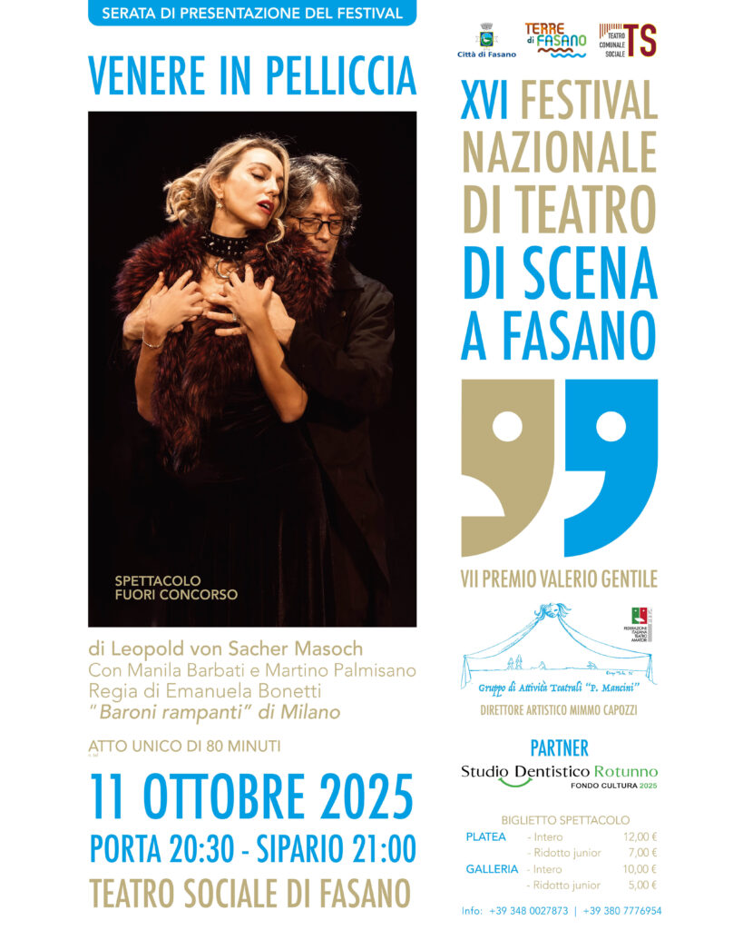  “Di scena a Fasano” si apre con “Venere in pelliccia” - Osservatorio Fasano
