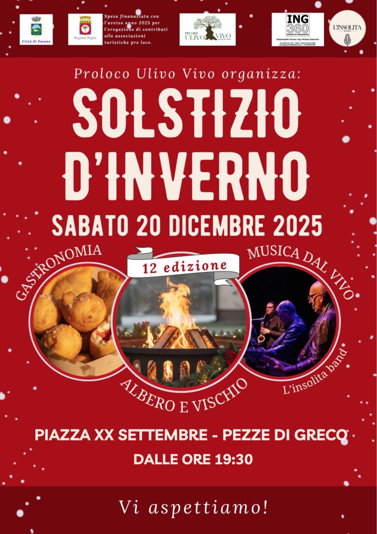 Torna il  “Solstizio d’inverno” a Pezze di Greco - Osservatorio Fasano