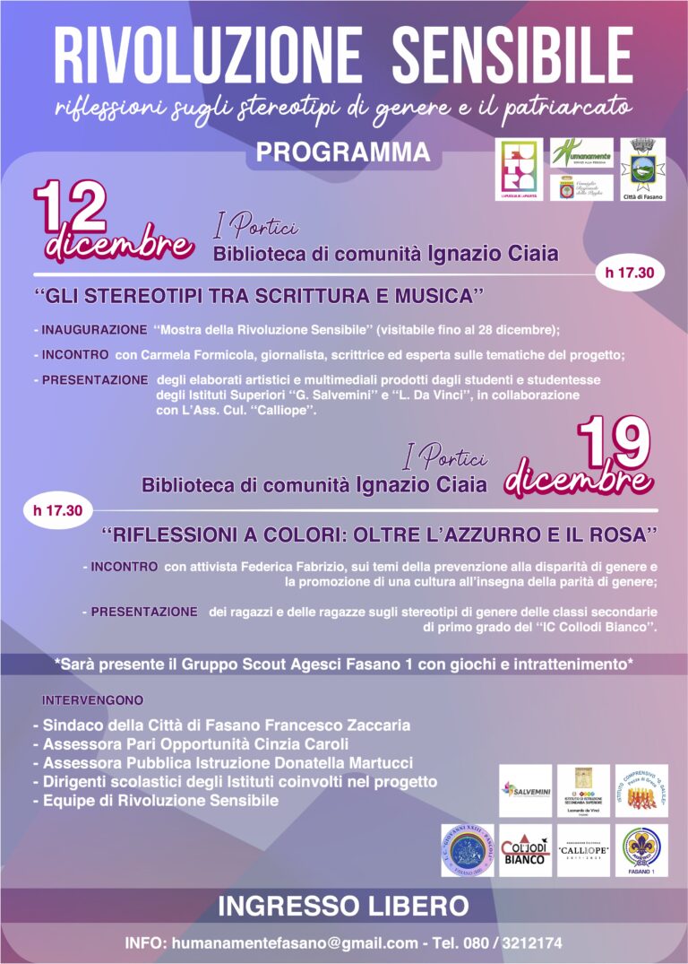 Humanamente e al “Rivoluzione sensibile” Humanamente e al "Rivoluzione sensibile” - Osservatorio Fasano