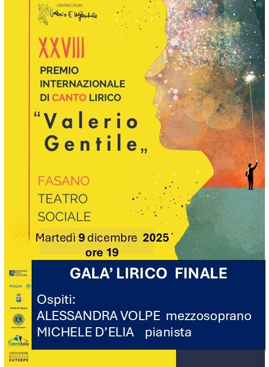Premio Internazionale di canto lirico “Valerio Gentile” Premio Internazionale di canto lirico “Valerio Gentile” - Osservatorio Fasano