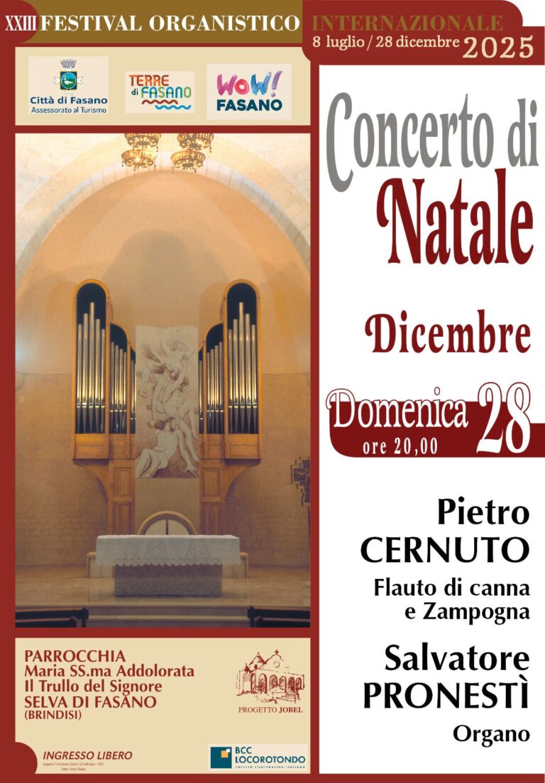 La magia della zampogna e il prestigio dell’organo: Natale in musica a Selva di Fasano - Osservatorio Fasano