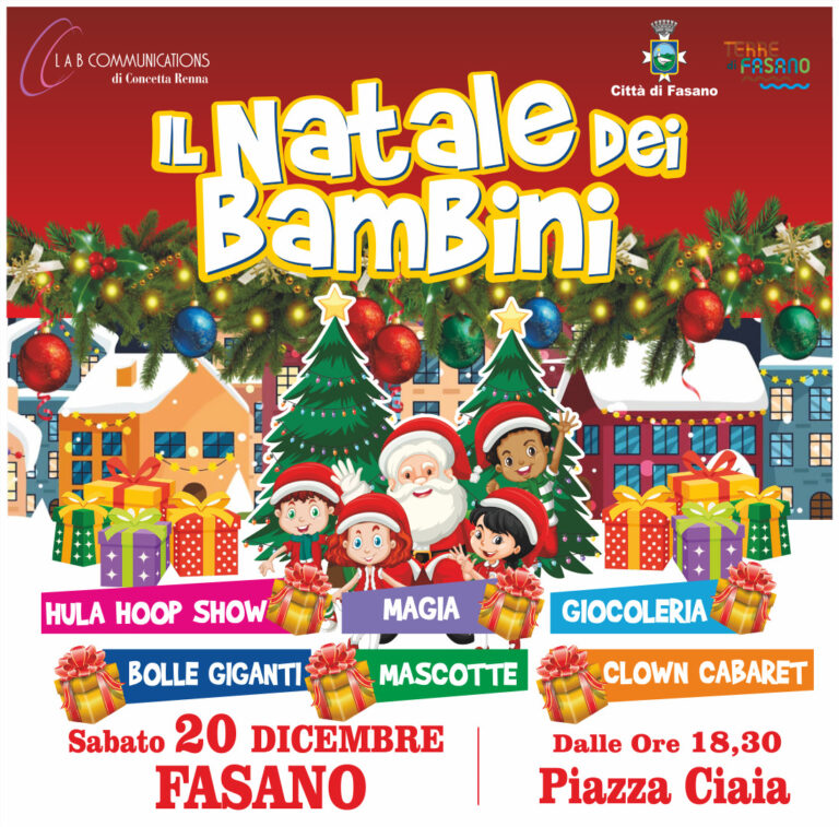 Fasano, si accende la magia del Natale con l'evento "Il Natale dei Bambini" - Osservatorio Fasano