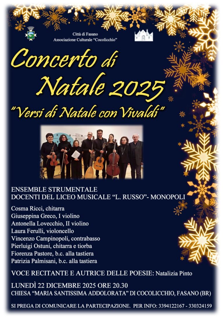 La Lieve Armonia del Natale: Vivaldi Incontra la Poesia - Osservatorio Fasano
