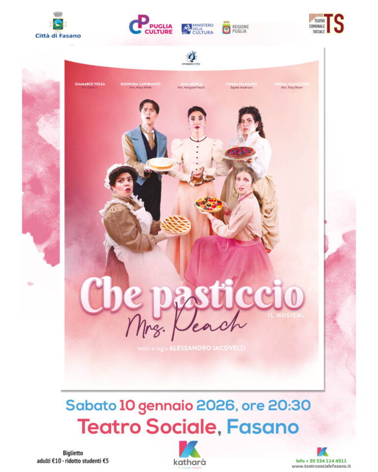“Che pasticcio Mrs. Peach”, una commedia musicale brillante illuminerà il sabato sera del Teatro Sociale - Osservatorio Fasano