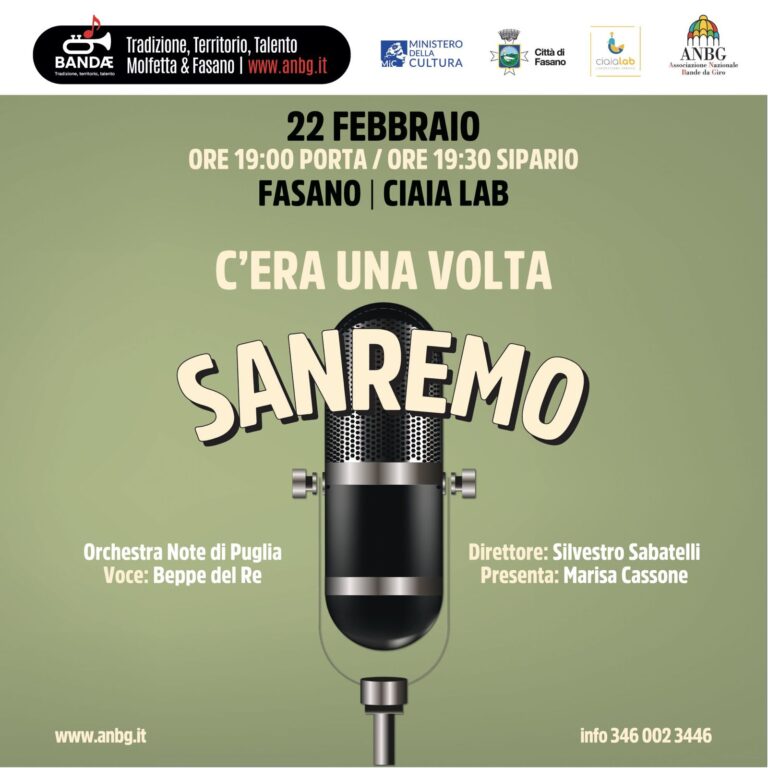 L'Associazione Culturale Musicale “Ignazio Ciaia” presenta “C’era una volta Sanremo” - Osservatorio Fasano