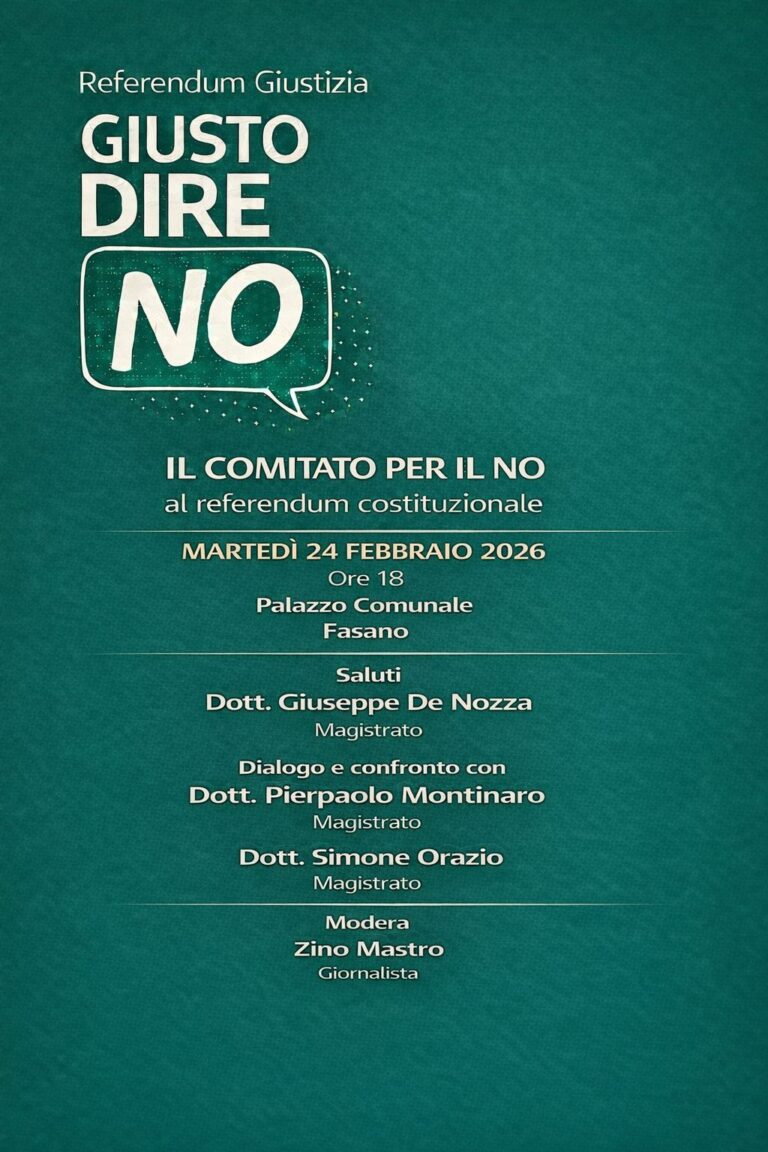 Referendum Giustizia: a Fasano un incontro per approfondire le ragioni del "No" - Osservatorio Fasano
