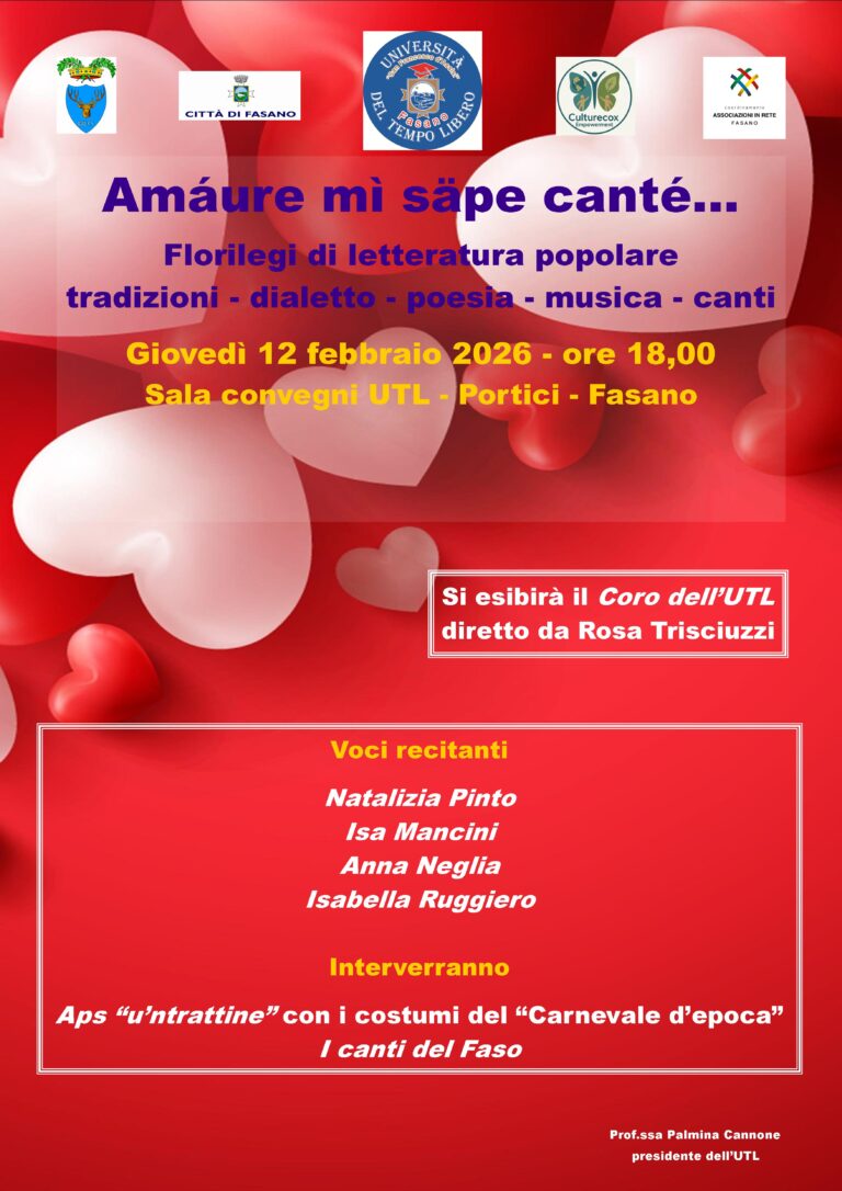 Florilegi d’Amore all’UTL fasanese - Osservatorio Fasano