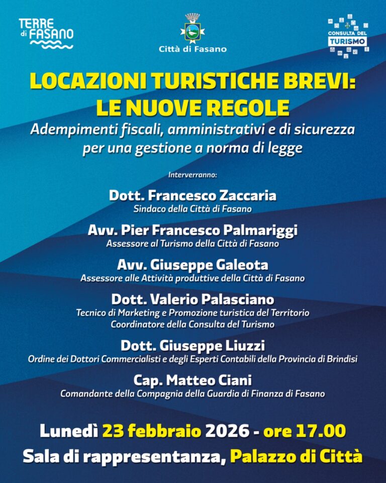 Locazioni turistiche brevi: a Fasano si apre il confronto sulle nuove regole - Osservatorio Fasano