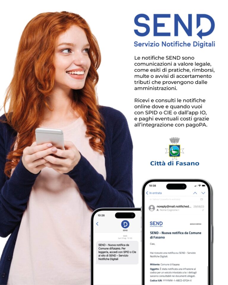 Attivazione del servizio di notifiche digitali tramite SEND: si parte dai tributi comunali - Osservatorio Fasano