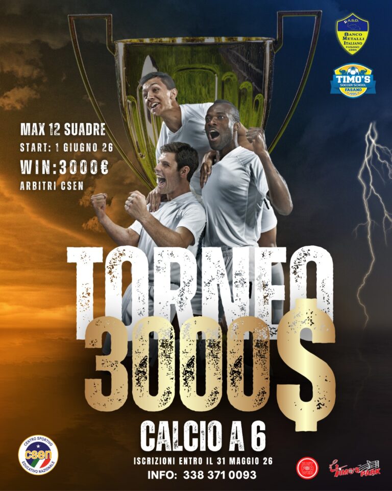 Il “Torneo 3000 Dollari” si riprende la scena: spettacolo e agonismo al Timos Park Il "Torneo 3000 Dollari" si riprende la scena: spettacolo e agonismo al Timos Park - Osservatorio Fasano