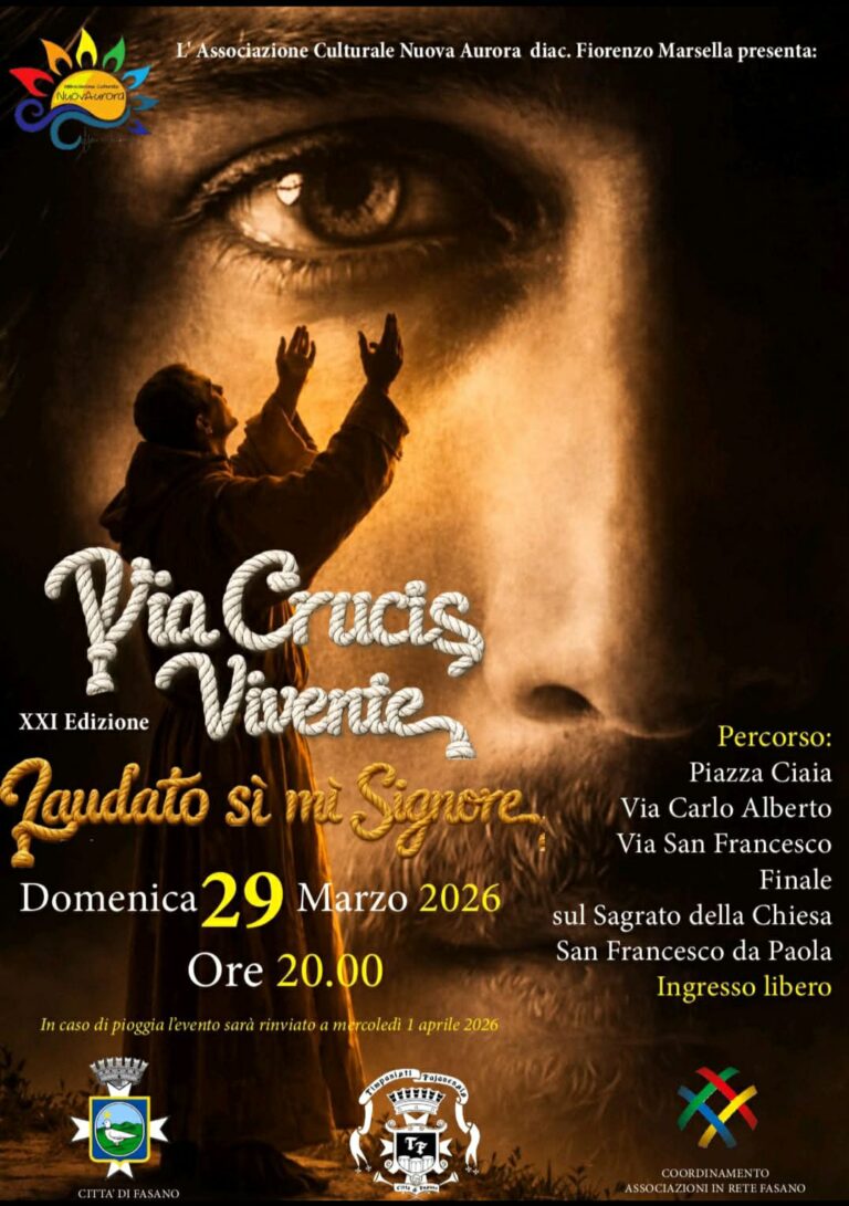 Fasano si prepara alla Settimana Santa: torna la suggestiva Via Crucis Vivente Fasano si prepara alla Settimana Santa: torna la suggestiva Via Crucis Vivente - Osservatorio Fasano