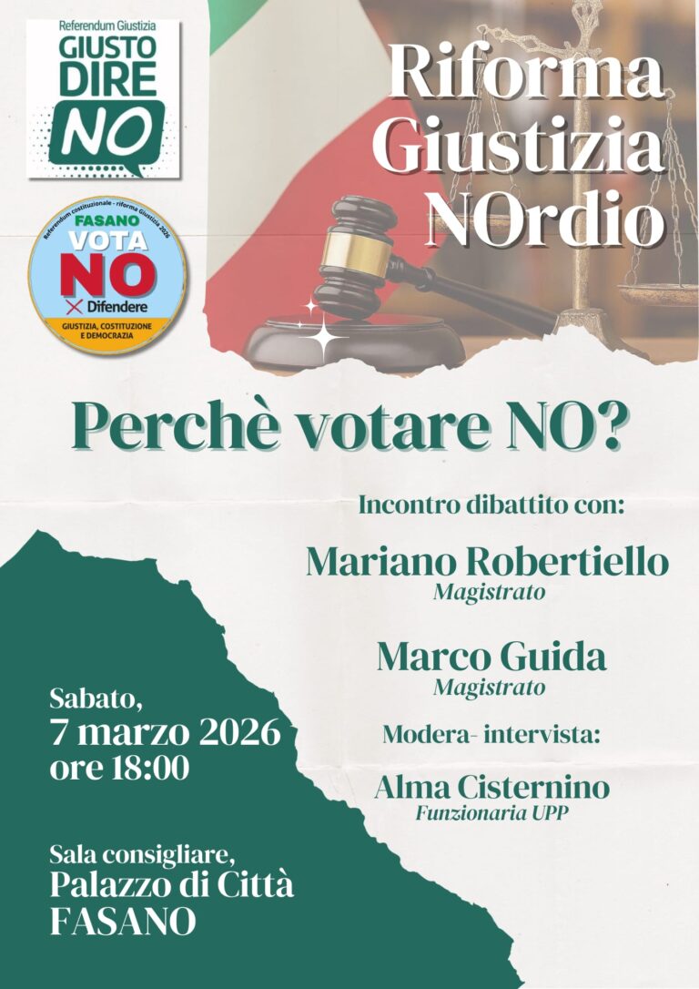 Quale giustizia per il futuro? Le ragioni del NO a confronto - Osservatorio Fasano