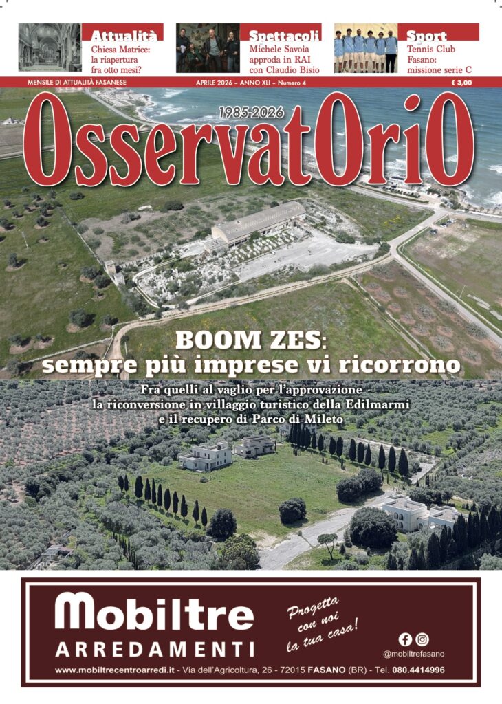 Da oggi in edicola il numero di aprile di Osservatorio - Osservatorio Fasano