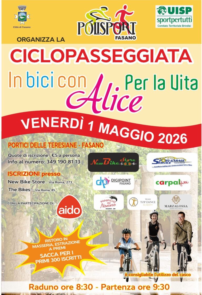 Fasano su due ruote: torna la "Ciclopasseggiata con Alice" - Osservatorio Fasano