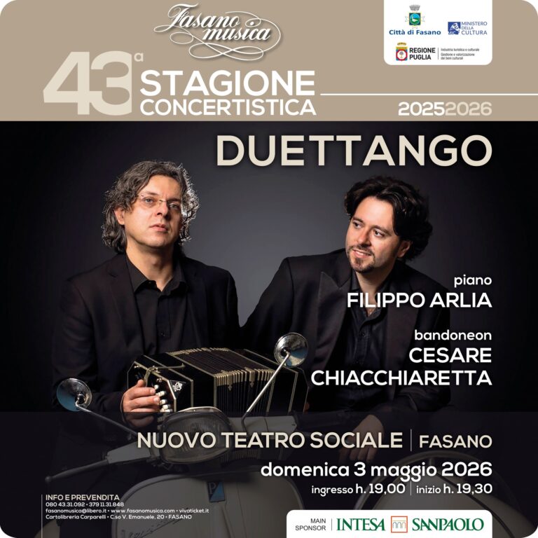 Il fascino del Tango approda a Fasano: il duo Arlia e Chiacchiaretta al Nuovo Teatro Sociale - Osservatorio Fasano