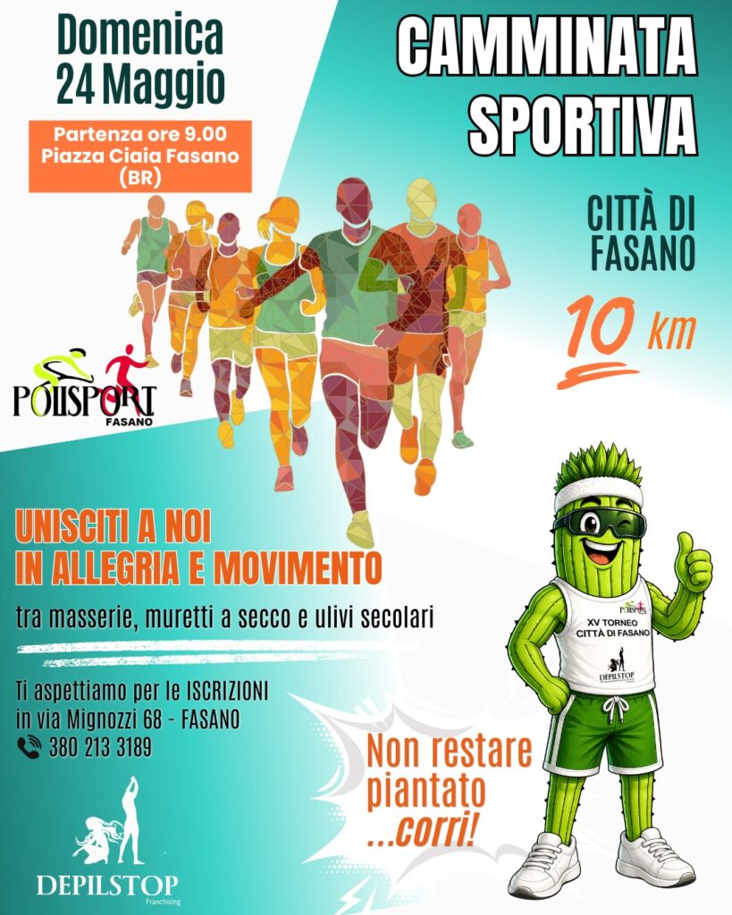 Fasano si prepara al XV Trofeo Città di Fasano: domenica 24 maggio torna la grande festa del podismo pugliese - Osservatorio Fasano Fasano si prepara al XV Trofeo Città di Fasano: domenica 24 maggio torna la grande festa del podismo pugliese - Osservatorio Fasano