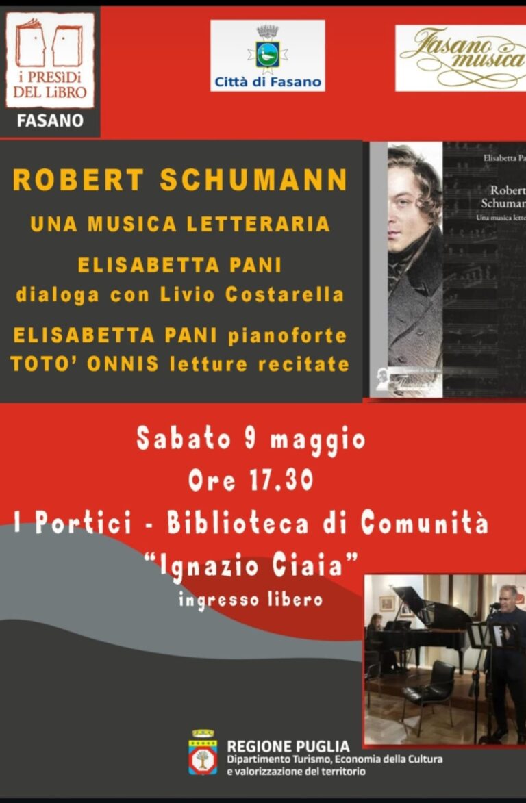 Robert Schumann: un viaggio tra note e parole alla Biblioteca di Comunità - Osservatorio Fasano