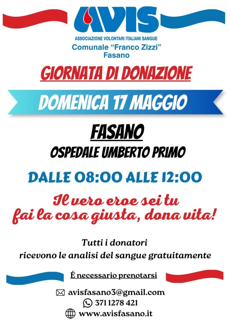 Progresso Agricolo e AVIS: uniti nel segno del dono tra solidarietà e territorio - Osservatorio Fasano