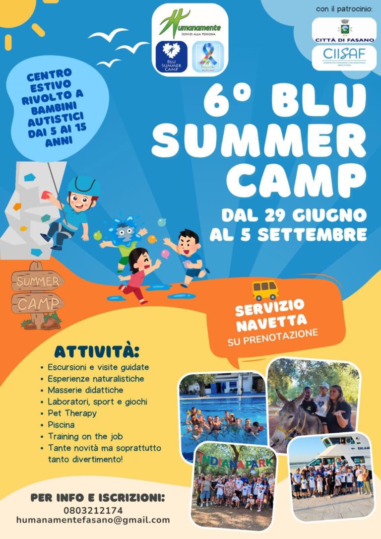 Fasano, martedì 30 giugno la presentazione del 6° Blu Summer Camp - Osservatorio Fasano