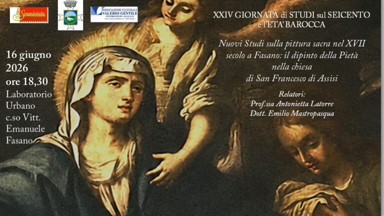 A Fasano la XXIV Giornata di Studi sul Seicento e l’Età Barocca: focus sul dipinto della Pietà - Osservatorio Fasano