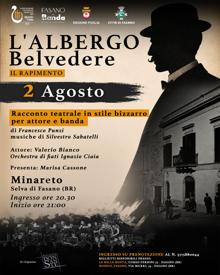 Fasano In Banda: al Minareto va in scena il giallo musicale “L’Albergo Belvedere” - Osservatorio Fasano