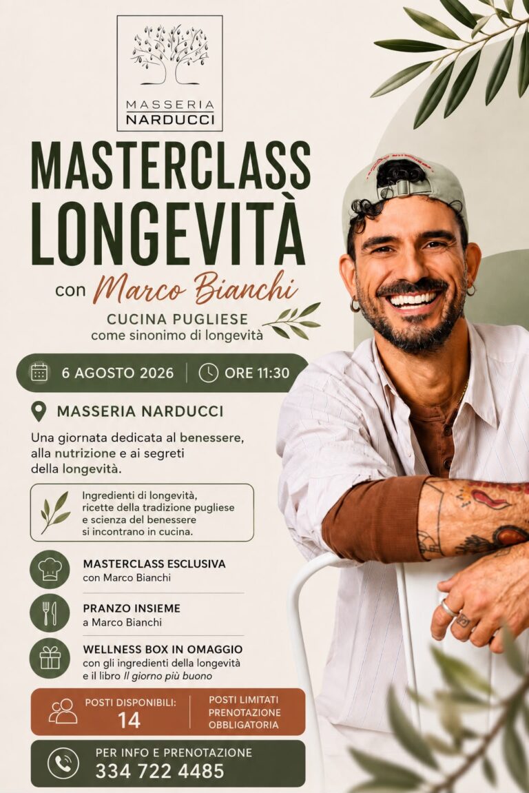 La cucina pugliese incontra la longevità: una masterclass esclusiva con Marco Bianchi La cucina pugliese incontra la longevità: una masterclass esclusiva con Marco Bianchi - Osservatorio Fasano
