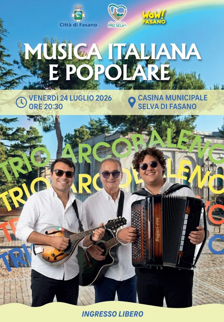 Musica italiana e popolare alla Casina Municipale Musica italiana e popolare alla Casina Municipale - Osservatorio Fasano