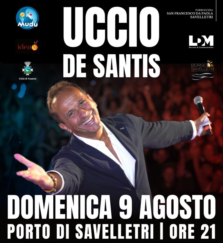 Savelletri in festa, domani sera grande spettacolo con Uccio De Santis Savelletri in festa, domani sera grande spettacolo con Uccio De Santis - Osservatorio Fasano