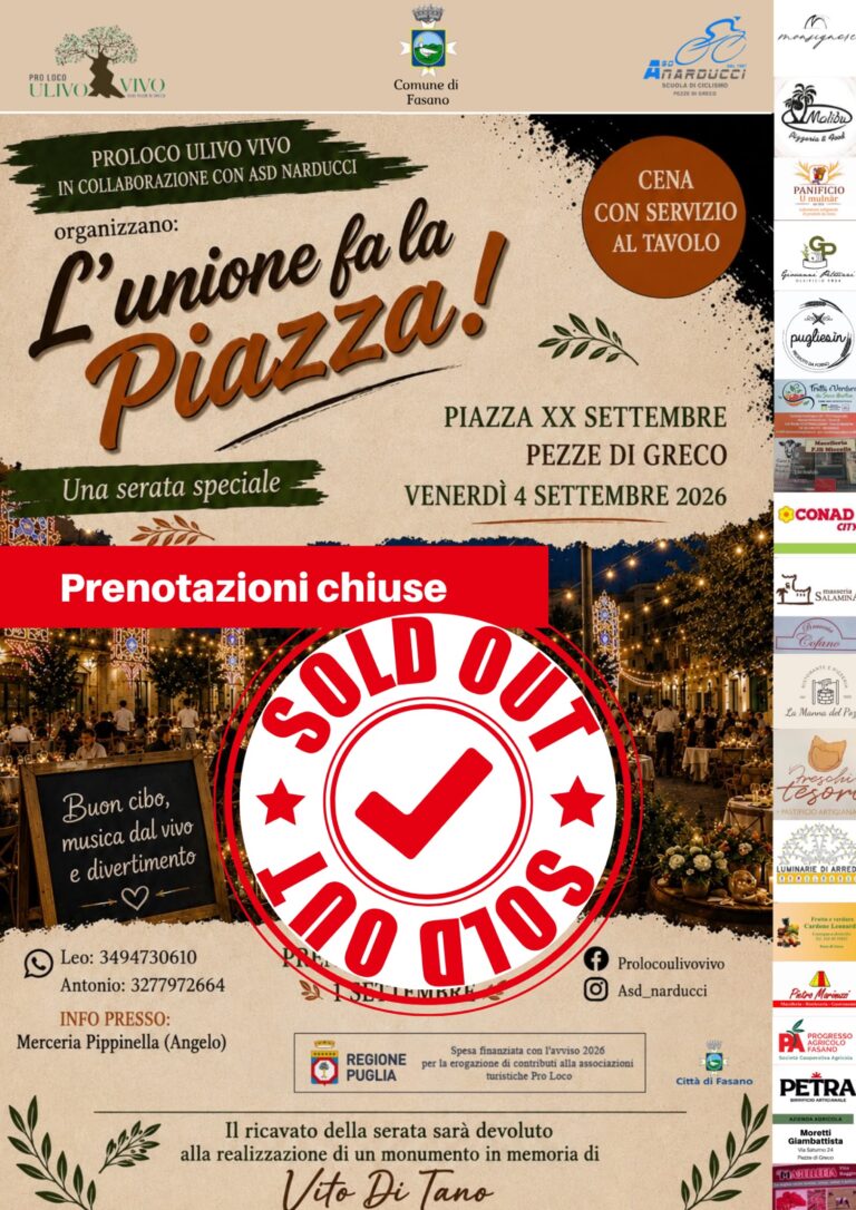 “L’Unione Fa la Piazza” “L'Unione Fa la Piazza” - Osservatorio Fasano