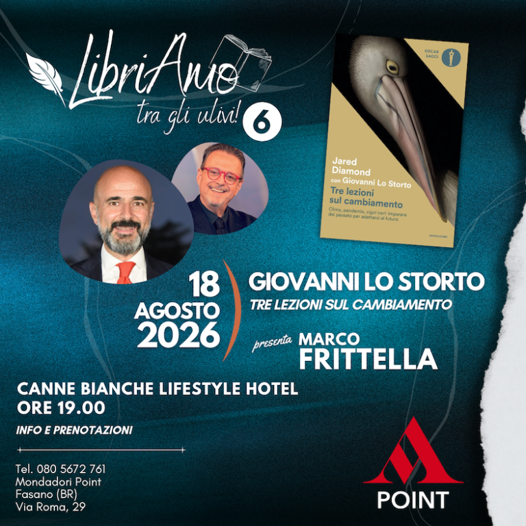 “LIBRIAMO… TRA GLI ULIVI!”: GIOVANNI LO STORTO PRESENTA “TRE LEZIONI SUL CAMBIAMENTO” “LIBRIAMO… TRA GLI ULIVI!”: GIOVANNI LO STORTO PRESENTA “TRE LEZIONI SUL CAMBIAMENTO” - Osservatorio Fasano