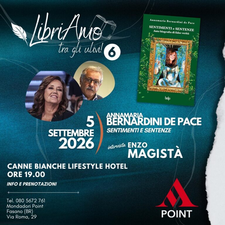 Annamaria Bernardini de Pace a “LibriAmo…tra gli ulivi” con “Sentimenti e sentenze” Annamaria Bernardini de Pace a “LibriAmo…tra gli ulivi” con “Sentimenti e sentenze” - Osservatorio Fasano