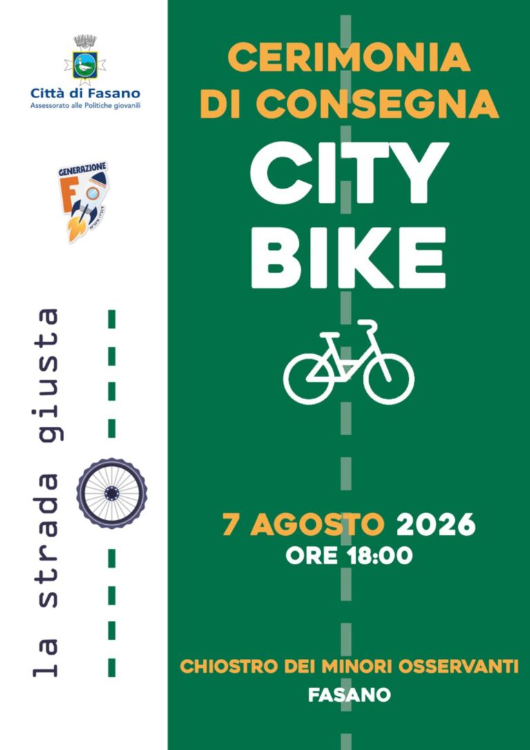 Politiche Giovanili, venerdì 7 agosto la premiazione del bando “La strada giusta” Politiche Giovanili, venerdì 7 agosto la premiazione del bando “La strada giusta” - Osservatorio Fasano