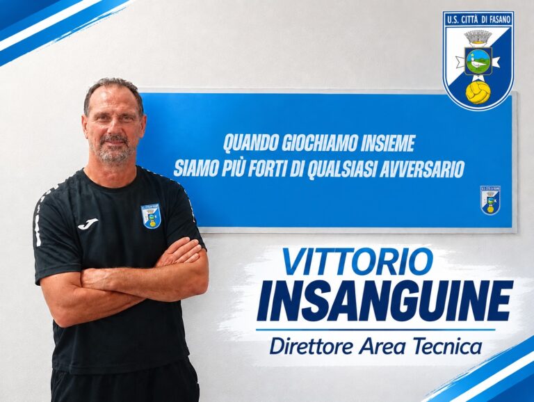 Vittorio Insanguine nuovo direttore dell’area tecnica dell’US Città di Fasano Vittorio Insanguine nuovo direttore dell’area tecnica dell’US Città di Fasano - Osservatorio Fasano
