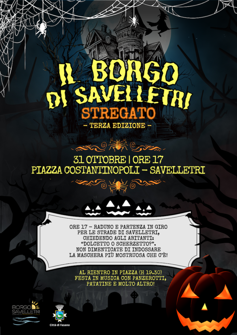Halloween, torna “Il Borgo di Savelletri Stregato”: il 31 ottobre la terza edizione - Osservatorio Fasano